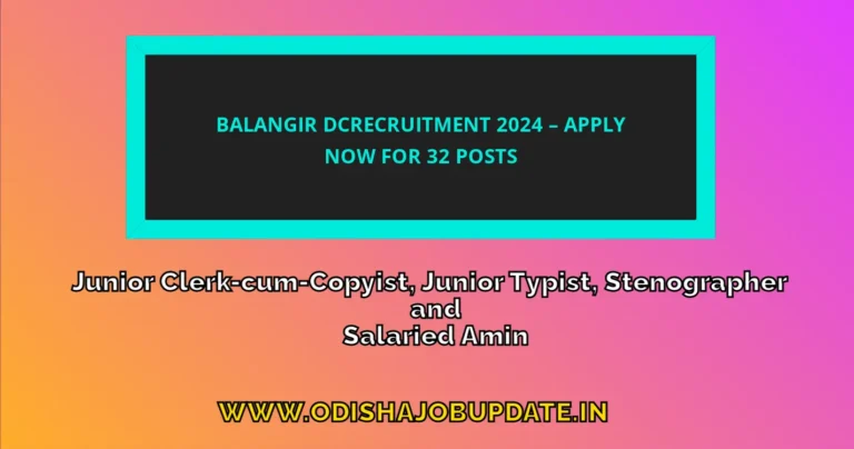 Balangir-DC-Recruitment-2024