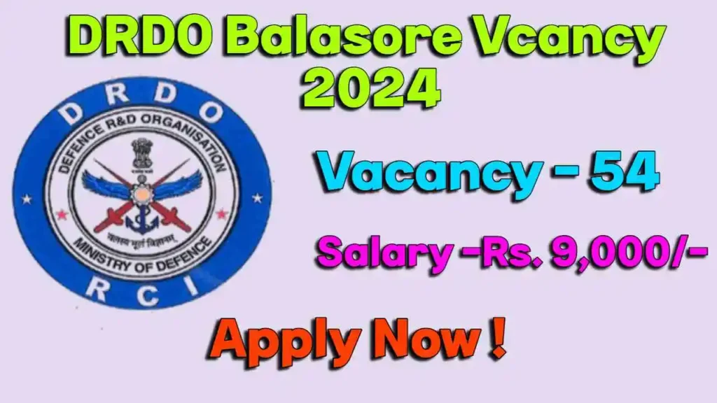 Balasore DRDO Apprentice Recruitment 2024: Apply Online For 54 Apprentice Jobs in Odisha DRDO ITR Now DRDO Apprentice Recruitment 2024