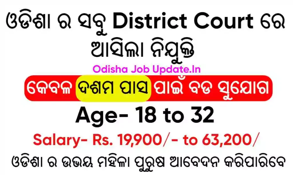 Odisha All District Court Recruitment 2025: Apply Offline For Various Post Vacancy In Odisha Odisha All District Court Recruitment 2025